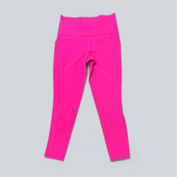 Athleta Salutation Stash 7/8 Hot Pink High Rise Pocket Leggings - Picture 2 of 6